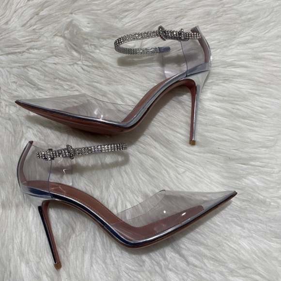 Amina Muaddi Ursina crystal embellished transparent pump size 38EU - Picture 3 of 14
